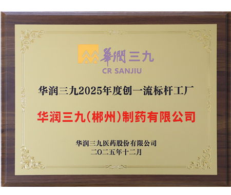 华润三九 2025 年度创一流标杆工厂